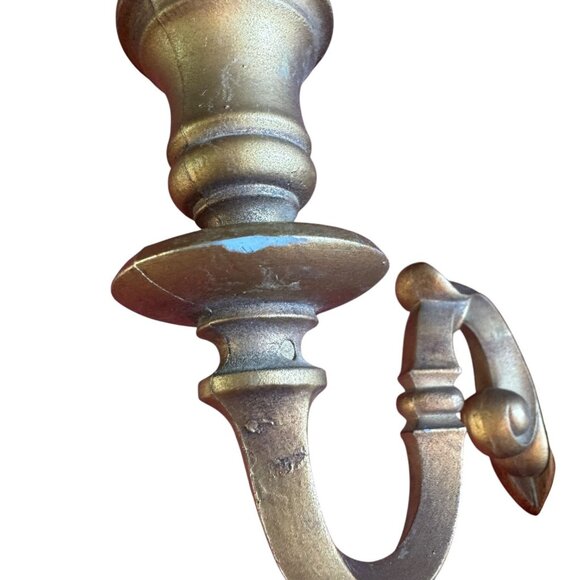 Vintage Syroco Wood & Resin Candle Wall Sconces Pair Set 2 MCM Mid Century Decor - Picture 10 of 12